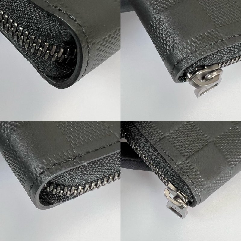 LV N63548 黑壓紋棋盤格ㄇ拉長夾-7