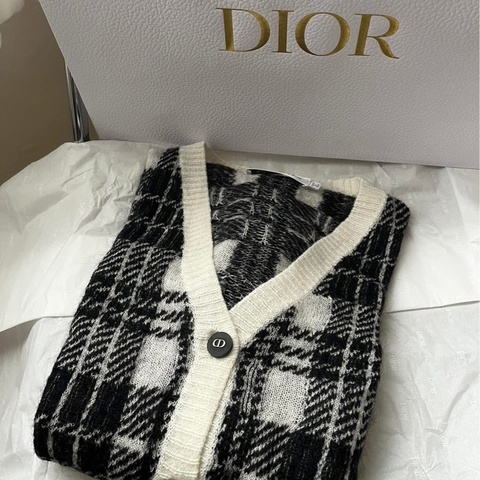 Dior 格紋針織外套 冷氣衫