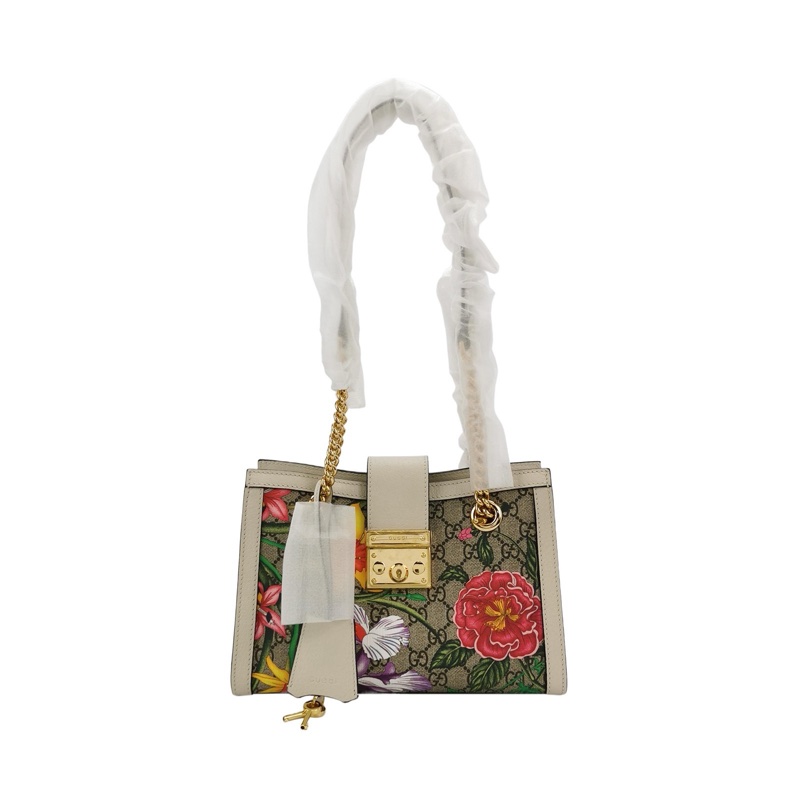 Gucci padlock印花花卉肩背包 正品 99新-1