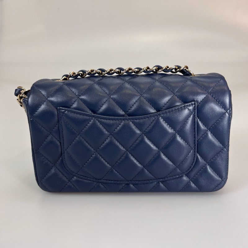 全新品 CHANEL CF20羊皮深藍 A69900/晶片款-1
