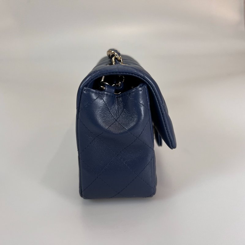 全新品 CHANEL CF20羊皮深藍 A69900/晶片款-2
