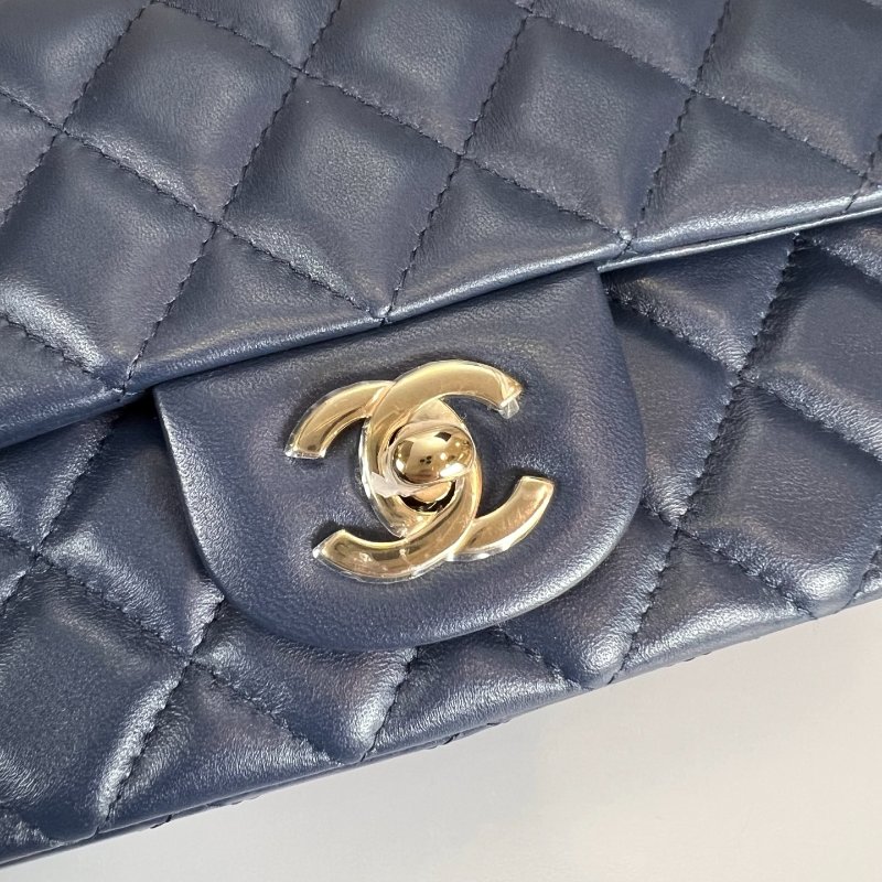 全新品 CHANEL CF20羊皮深藍 A69900/晶片款-6