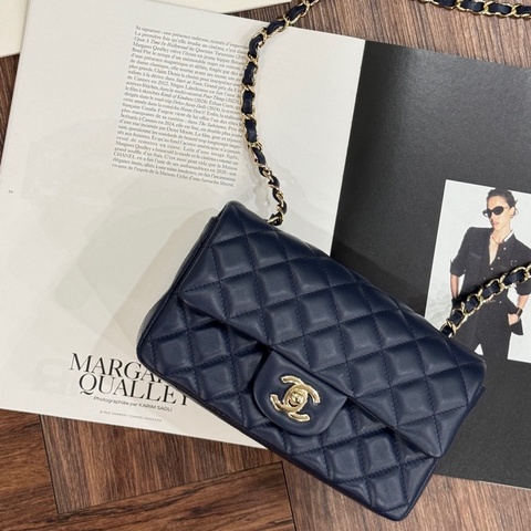 全新品 CHANEL CF20羊皮深藍 A69900/晶片款