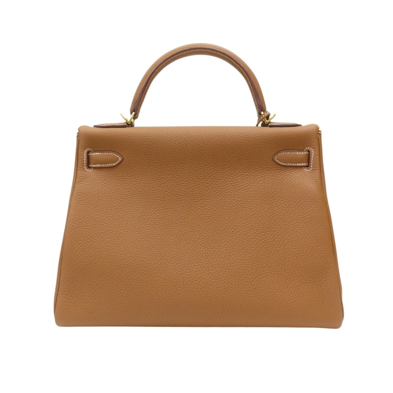 金棕色 Togo牛革 Kelly 32 凱莉包 兩用包 A刻 金扣【HERMES 愛馬仕】-1