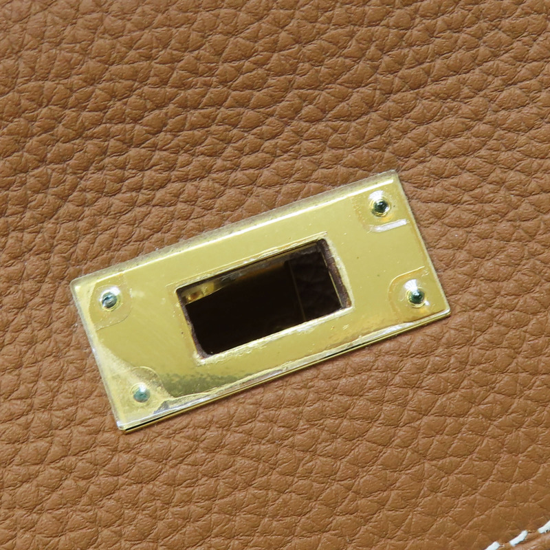 金棕色 Togo牛革 Kelly 32 凱莉包 兩用包 A刻 金扣【HERMES 愛馬仕】-13