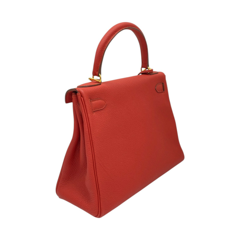 法拉利紅 Togo牛皮 Kelly 28 凱莉包 手提包 □Q刻 金扣【HERMES 愛馬仕】-1