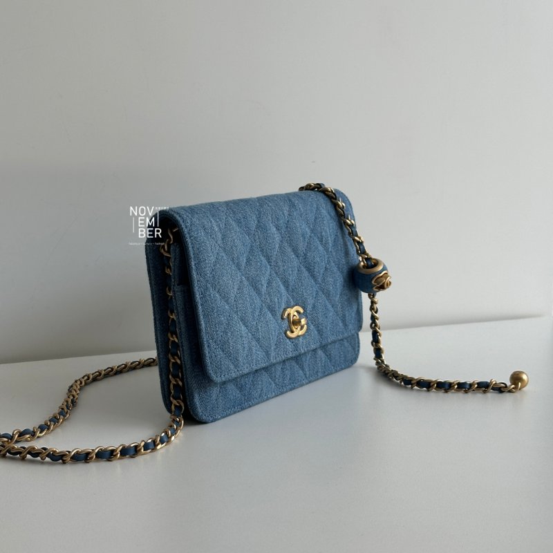 全新💙 全配有購證🙌🏻 Chanel 香奈兒 金球WOC 牛仔金釦-1