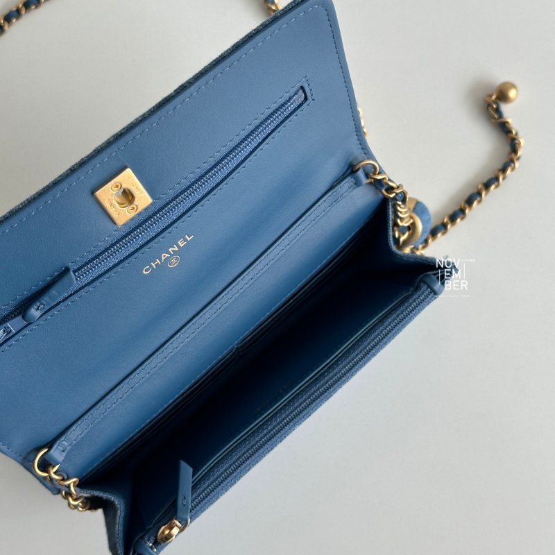 全新💙 全配有購證🙌🏻 Chanel 香奈兒 金球WOC 牛仔金釦-4
