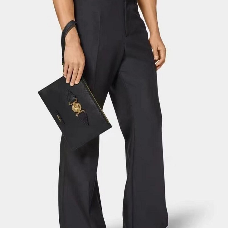 💎Han's house精品服飾💎 VERSACE 凡賽斯 女神頭 頂級黑牌 手拿包  原價 30500-7