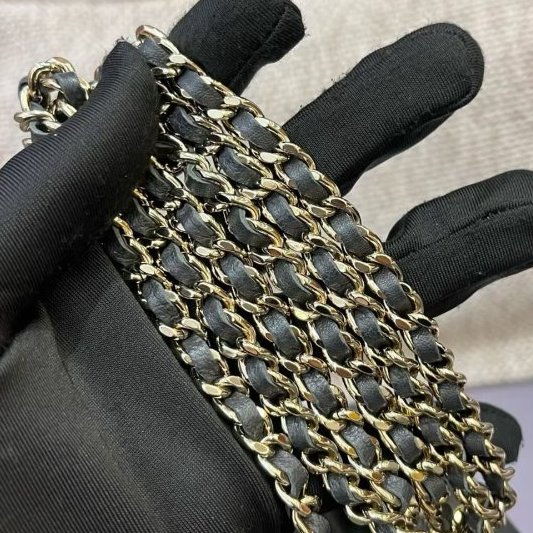 芯片款 香奈兒/Chanel 深灰色羊皮Trendy cc化粧長盒子包-10