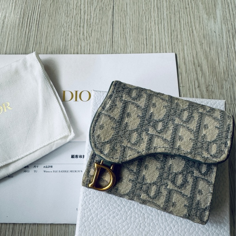 Dior Saddle Lotus 錢包 灰色-0