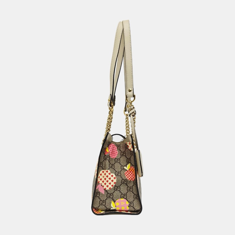 ✨GUCCI Padlock 小号 多色涂层帆布肩背包 金扣 99新❤️-3