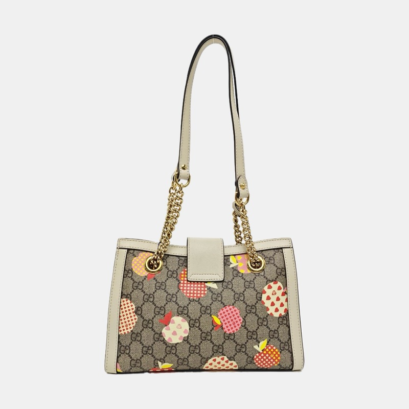 ✨GUCCI Padlock 小号 多色涂层帆布肩背包 金扣 99新❤️-4