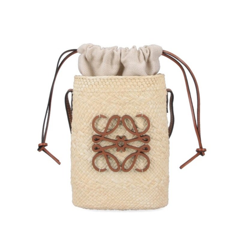 【LOEWE 羅威】Square Pocket 伊拉卡棕櫚葉 方形手拿包 肩背包 手機包 自然色 棕色 C630G35X05-0