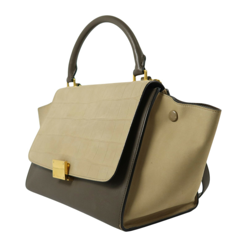CELINE 牛皮皮革Trapeze金扣手挽肩背兩用袋-2