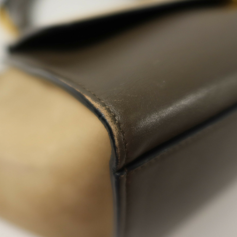 CELINE 牛皮皮革Trapeze金扣手挽肩背兩用袋-10