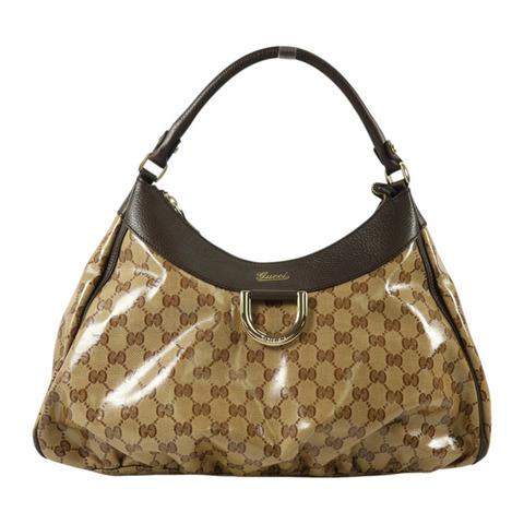 GUCCI 塗層帆布Shoulder Bag金扣肩背袋