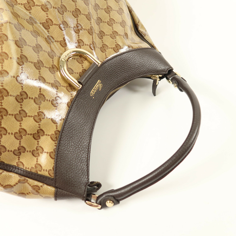 GUCCI 塗層帆布Shoulder Bag金扣肩背袋-7