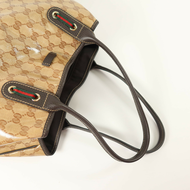 GUCCI 塗層帆布Shoulder Bag金扣肩背袋-8
