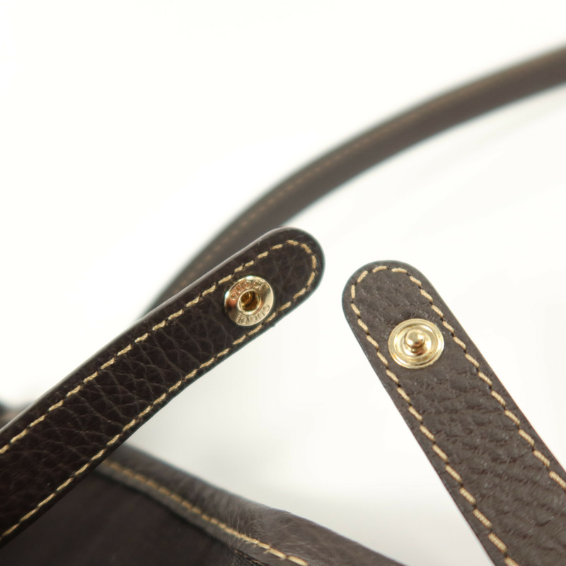 GUCCI 塗層帆布Shoulder Bag金扣肩背袋-9