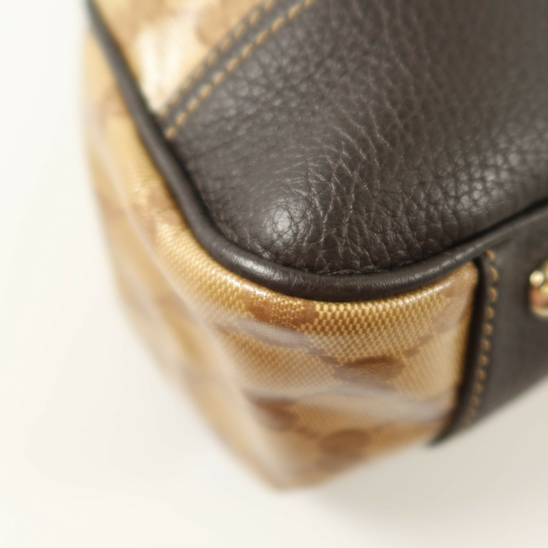 GUCCI 塗層帆布Shoulder Bag金扣肩背袋-10