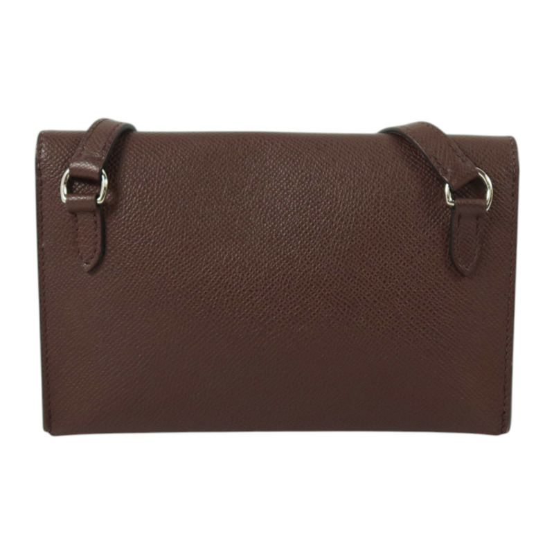 HERMES Epsom Hermesnap Wallet銀扣肩背袋Rouge Sellier-1