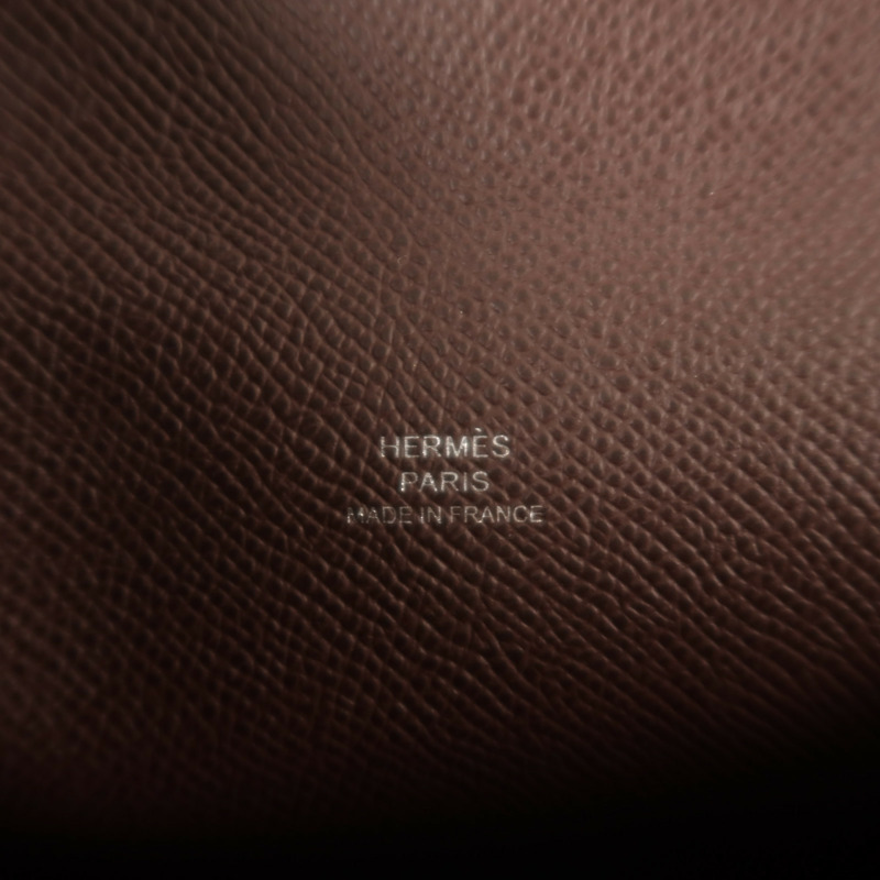 HERMES Epsom Hermesnap Wallet銀扣肩背袋Rouge Sellier-5