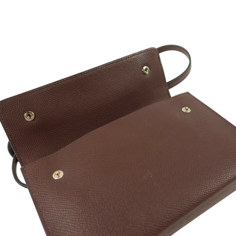 HERMES Epsom Hermesnap Wallet銀扣肩背袋Rouge Sellier-8