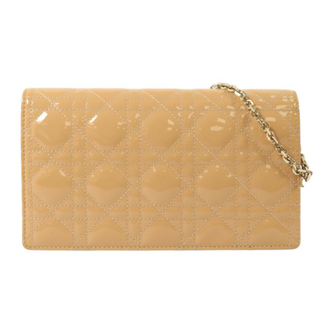 Dior 漆皮皮革Lady Dior Pouch With Chain金扣鏈帶肩背袋