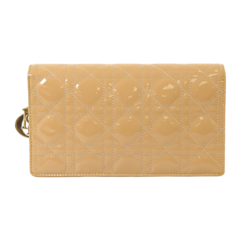 Dior 漆皮皮革Lady Dior Pouch With Chain金扣鏈帶肩背袋-1