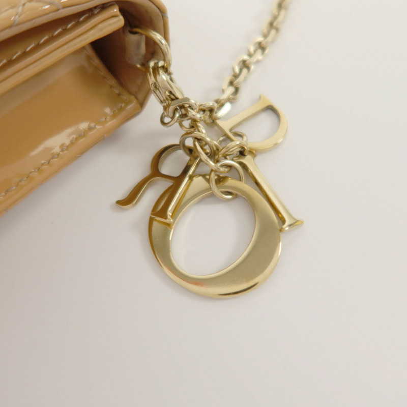 Dior 漆皮皮革Lady Dior Pouch With Chain金扣鏈帶肩背袋-8