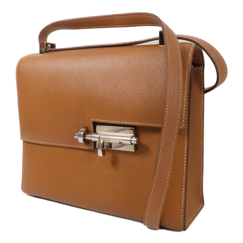 HERMES Epsom皮革Verrou 23肩背袋Gold-2