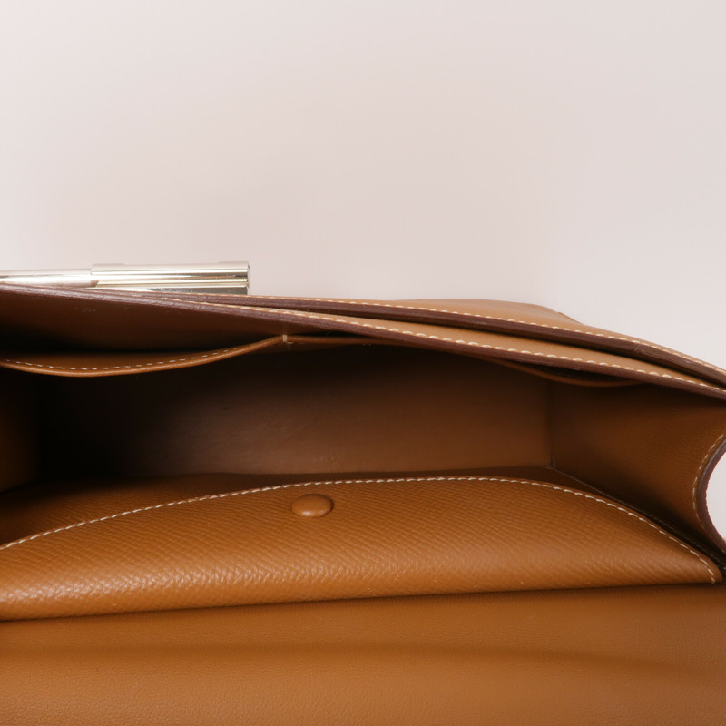 HERMES Epsom皮革Verrou 23肩背袋Gold-4