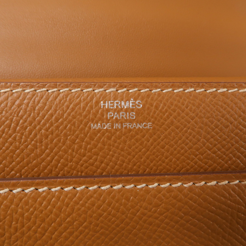 HERMES Epsom皮革Verrou 23肩背袋Gold-5