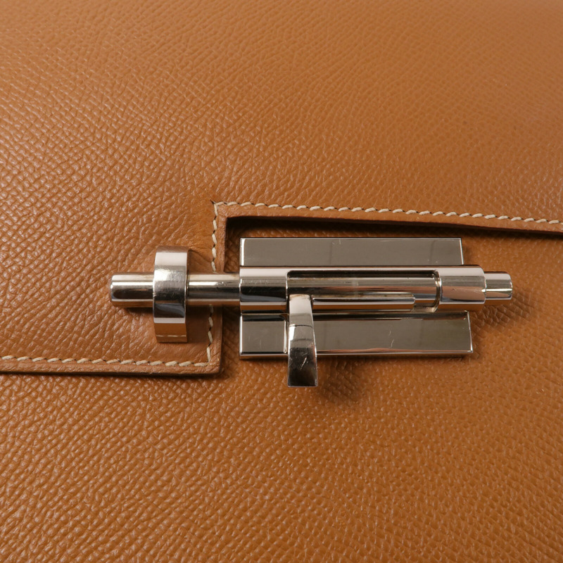 HERMES Epsom皮革Verrou 23肩背袋Gold-7