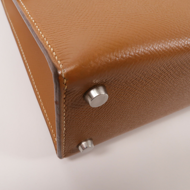 HERMES Epsom皮革Verrou 23肩背袋Gold-10