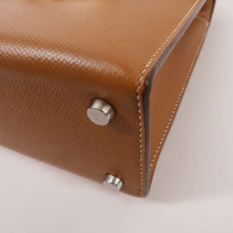 HERMES Epsom皮革Verrou 23肩背袋Gold-11