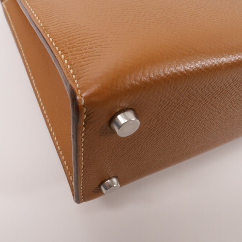 HERMES Epsom皮革Verrou 23肩背袋Gold-12