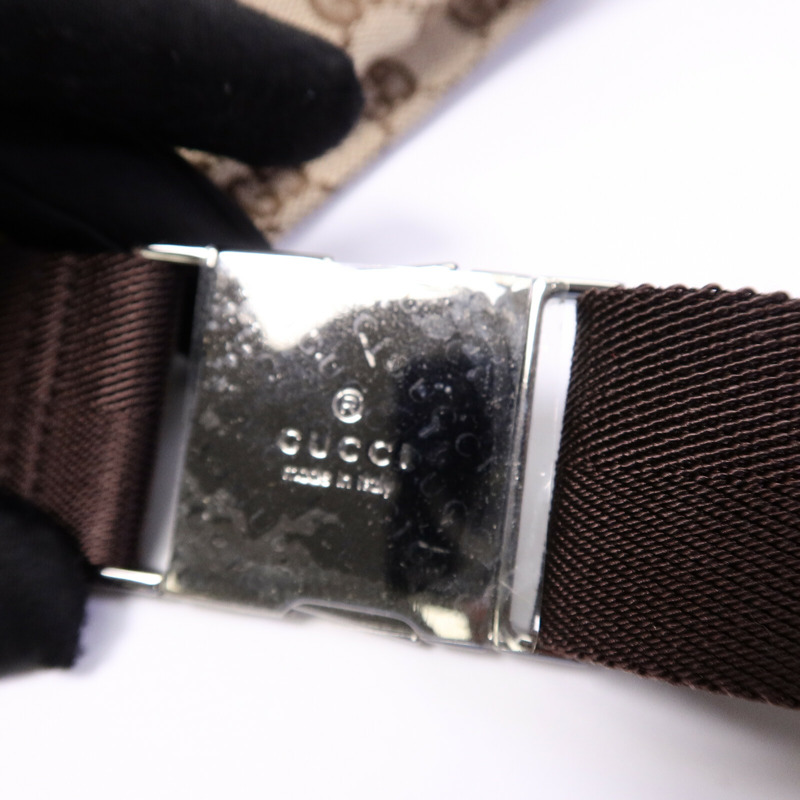 GUCCI 帆布Waist Bag銀扣腰包-6