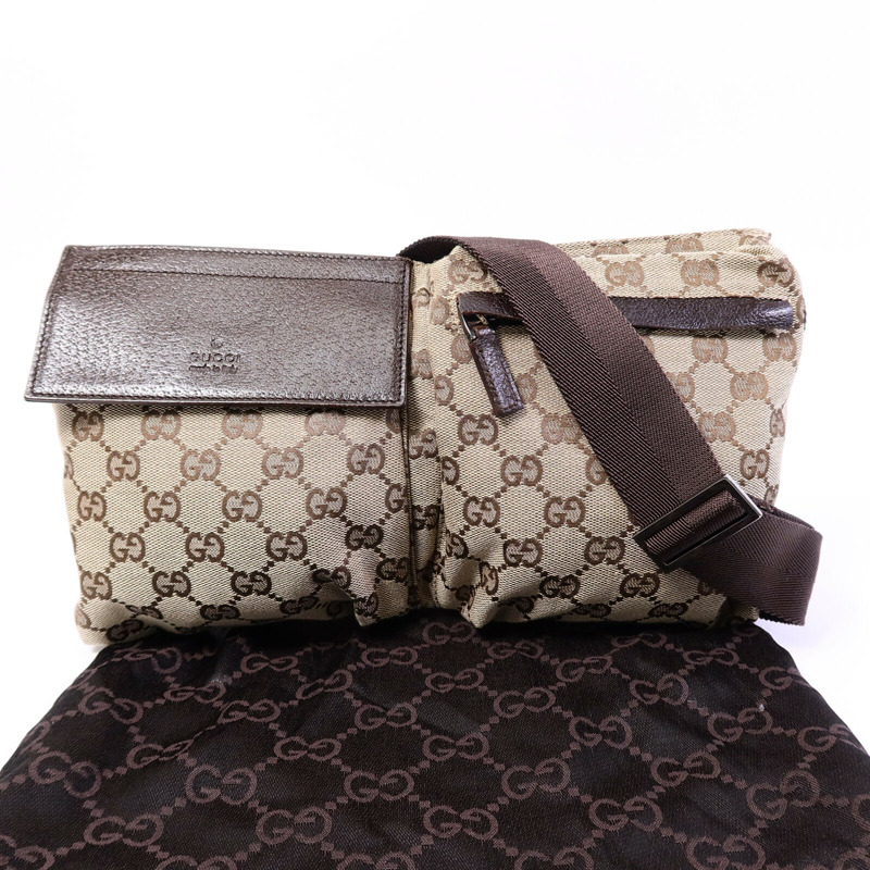 GUCCI 帆布Waist Bag銀扣腰包-9