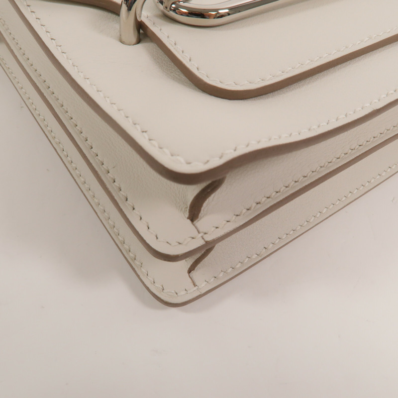 HERMES Evercolor皮革Mini Roulis肩背袋Blanc-10