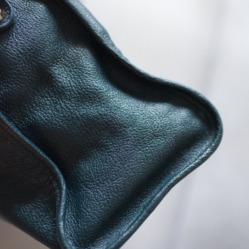 Balenciaga 巴黎世家 City Classic Metallic Edge 390154 金釦 墨綠色金邊機車包-5