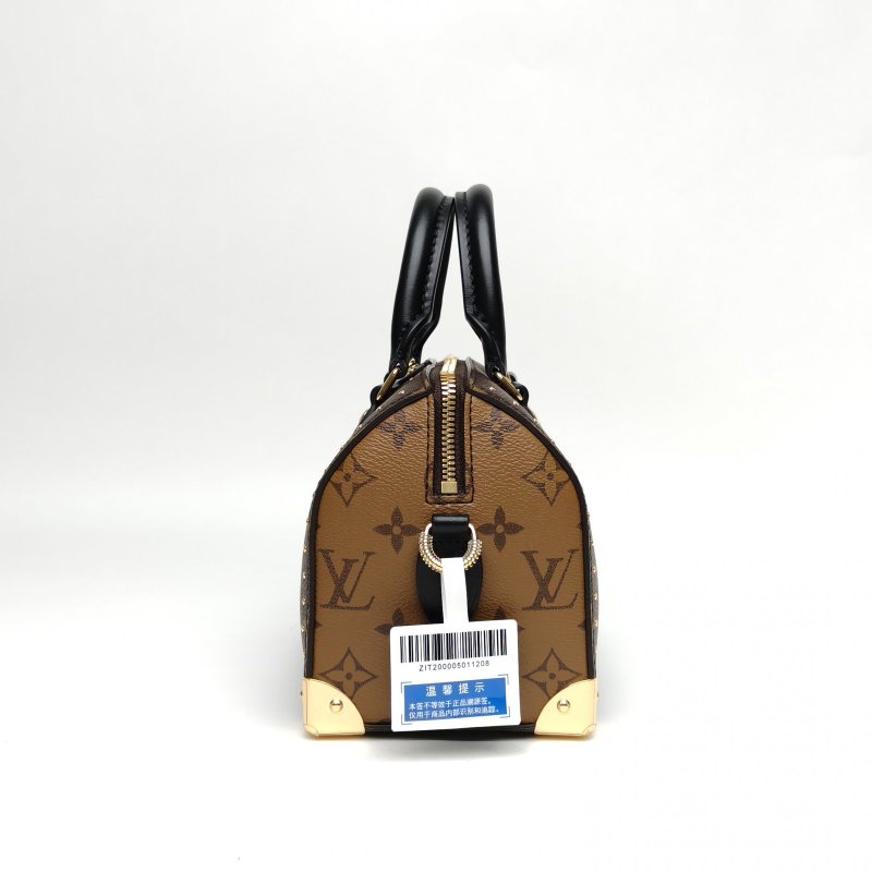 LOUIS VUITTON Sptrunk20鉚釘可拆卸肩帶老花PVC晶片肩背包-1