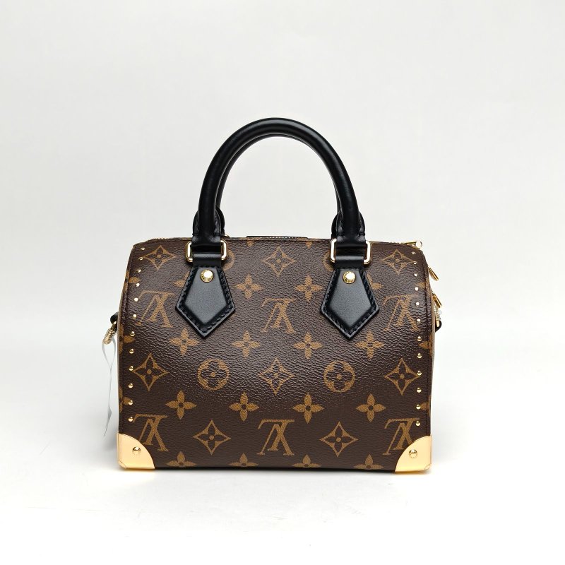 LOUIS VUITTON Sptrunk20鉚釘可拆卸肩帶老花PVC晶片肩背包-2