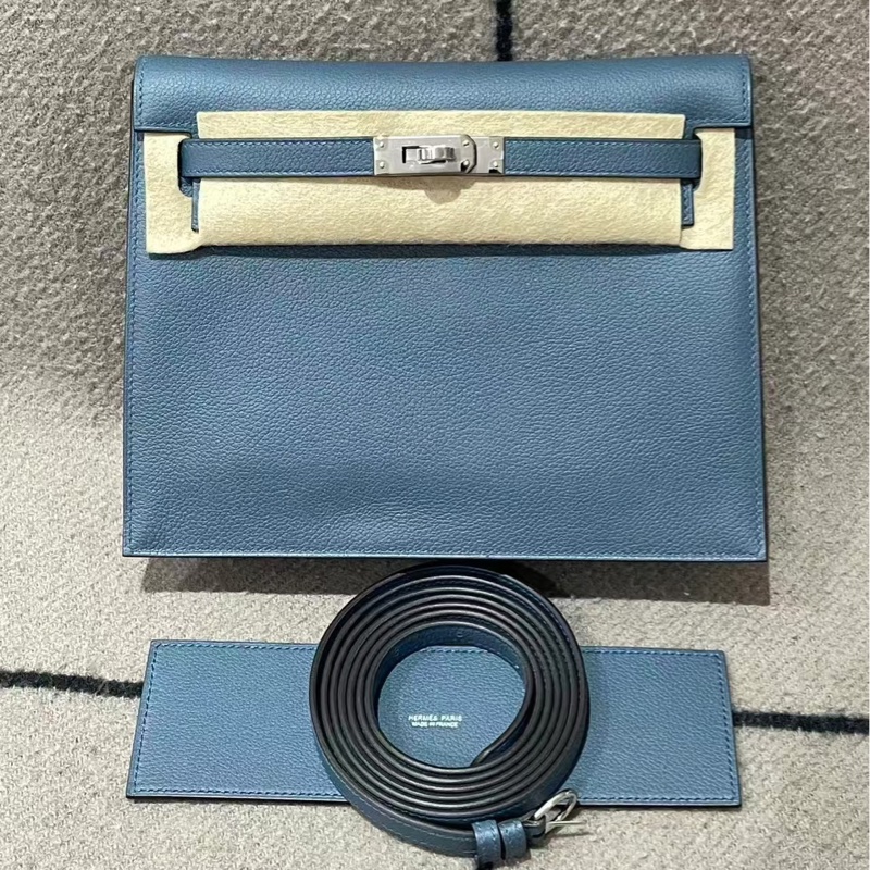 Hermes Kelly Danse風暴藍銀扣-0