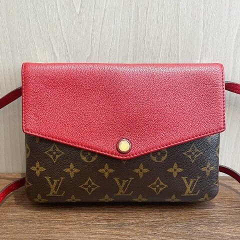 路易威登/Louis Vuitton 老花 紅色郵差包