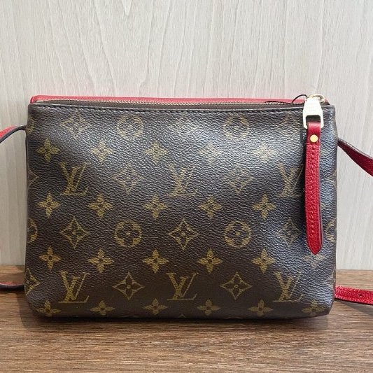 路易威登/Louis Vuitton 老花 紅色郵差包-1