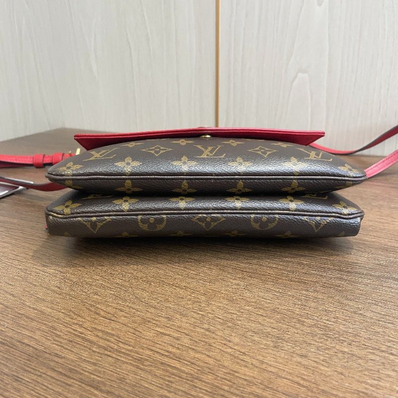 路易威登/Louis Vuitton 老花 紅色郵差包-7