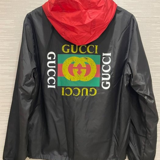 💎Han's house精品服飾💎Gucci 連帽可藏 外套 風衣  現貨 M /L原價56500-6