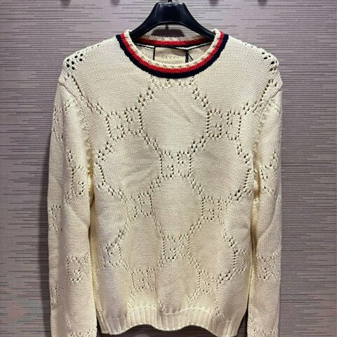 💎Han's house精品服飾💎 GUCCI 滿版 GG 針織 棉質 毛衣 ‎可水洗 現貨 M  原價37200